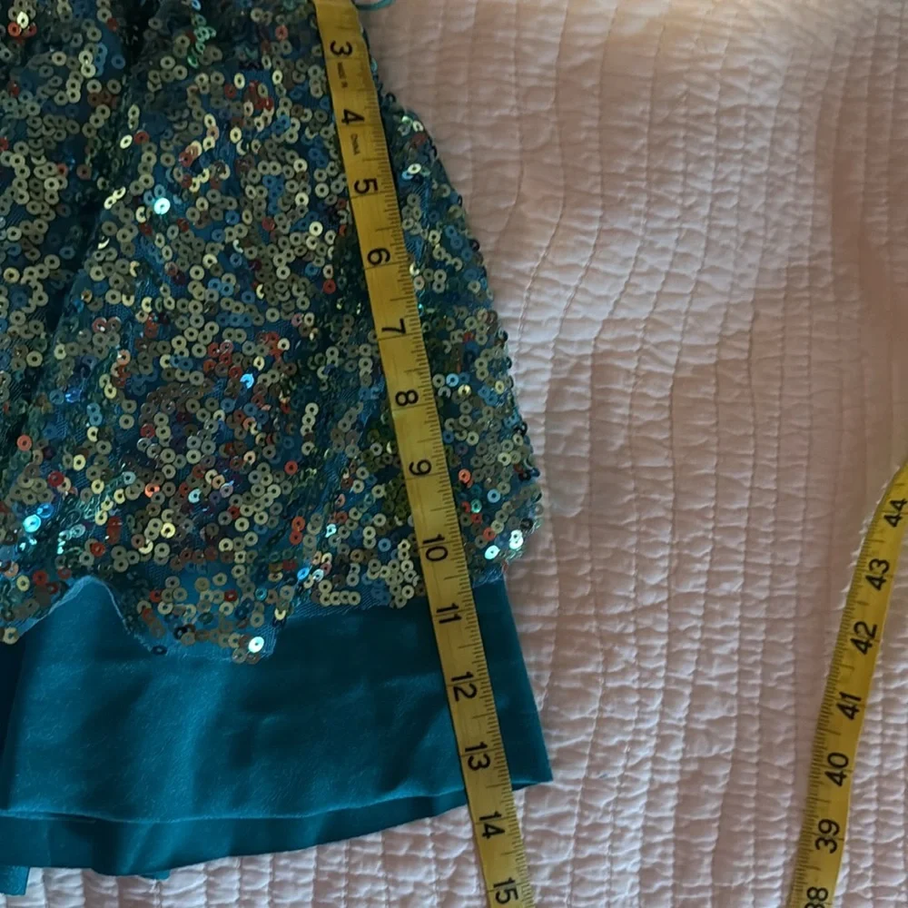 balera Teal Sequin Dance Costume Set girls